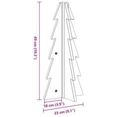 Vidaxl Lesena dekorativna novoletna jelka rjava 49 cm trdna borovina