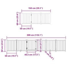 Vidaxl Ograda za pse z vrati zložljiva 9 panelov rjava 450 cm les