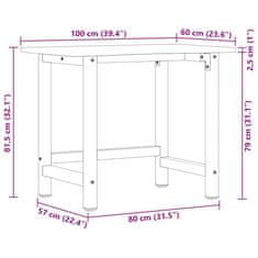 Vidaxl Delovna miza 100x60x81,5 cm trdna hrastovina