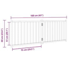 Vidaxl Vrata za pse zložljiva 2 panela črna 160 cm topolovina