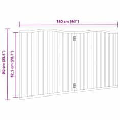 Vidaxl Vrata za pse zložljiva 2 panela rjava 160 cm topolovina