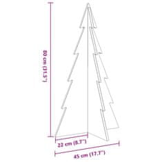 Vidaxl Lesena dekorativna novoletna jelka rjava 80 cm trdna borovina