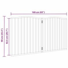 Vidaxl Vrata za pse zložljiva 2 panela 160 cm topolovina