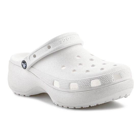 Crocs Cokle bela 41 EU Classic Platform Glitter Clog W Chalk