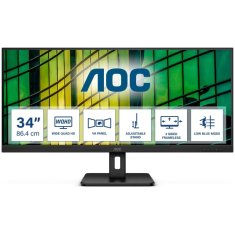 AOC Monitor 86,4 cm (34,0) U34E2M 3440x1440 100Hz VA 4ms 2xHDMI DisplayPort 3H AdaptiveSync Essential-Line