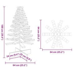 Vidaxl Lesena dekorativna novoletna jelka rjava 100 cm trdna borovina