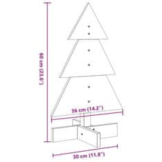 Vidaxl Lesena novoletna jelka za okras bela 60 cm trdna borovina