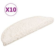 Vidaxl Preproge za stopnice 10 kosov 56x17x3 cm bele