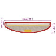 Vidaxl Preproge za stopnice 10 kosov 56x17x3 cm rdeče