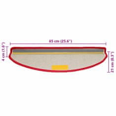 Vidaxl Preproge za stopnice 10 kosov 65x21x4 cm rdeče