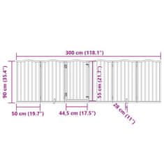 Vidaxl Ograda za pse z vrati zložljiva 6panelov rjava 300cm topolovina