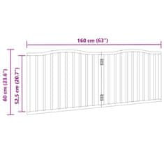 Vidaxl Vrata za pse zložljiva 2 panela črna 160 cm topolovina