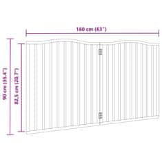 Vidaxl Vrata za pse zložljiva 2 panela črna 160 cm topolovina