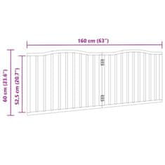 Vidaxl Vrata za pse zložljiva 2 panela rjava 160 cm topolovina