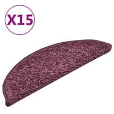 Vidaxl Preproge za stopnice 15 kosov temno vijolične 56x17x3 cm