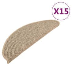 Vidaxl Samolepilne preproge za stopnice 15 kosov temno bež 65x21x4 cm