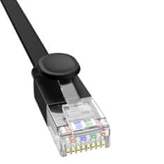 Noah Ethernet Cat 6 RJ-45 1000Mbps ploščati kabel 12m črn