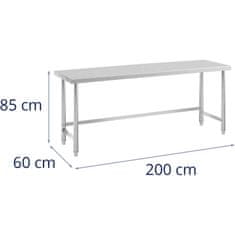 Noah Kuhinjska miza iz nerjavečega jekla 200 x 60 cm