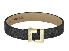 Lacoste Elegantna črna usnjena zapestnica Lura 2040166