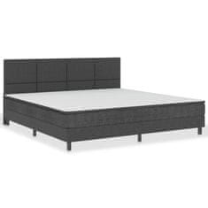 Vidaxl Boxspring postelja temno sivo blago 200x200 cm