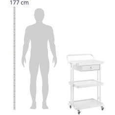 Noah Frizerski voziček 1 predal 3 police 55 x 45 x 96 cm - bela