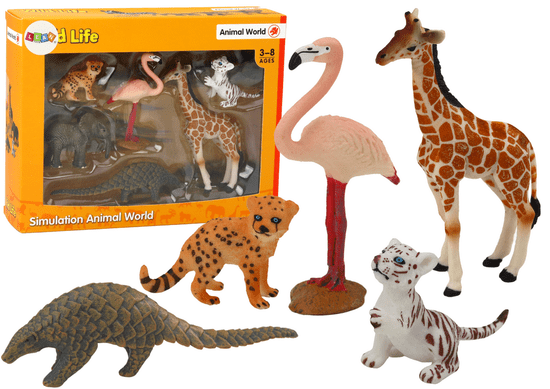 shumee Set figuric živali Žirafa Flamingo Slon Tiger