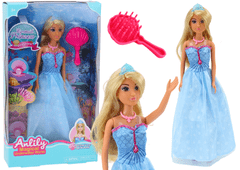 shumee Anlily Mermaid Princess Blue Dress Brush Lutka