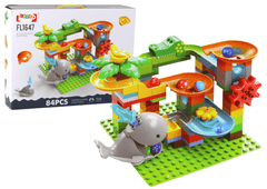 shumee Construction Blocks Tobogan za žoge Whale 84 kos