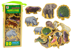 shumee Set lesenih magnetov Wild Animals Safari 20 kosov