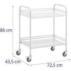 Noah Voziček za obdelavo v kozmetičnem laboratoriju iz jekla z 2 policama 73 x 44 x 86 cm 20 kg