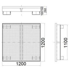 Noah Kovinski zbiralnik za 4 bobne 200L 120x120cm