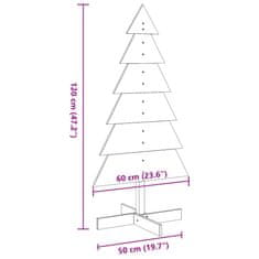 Vidaxl Lesena dekorativna novoletna jelka rjava 120 cm trdna borovina