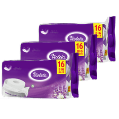 Violeta Premium toaletni papir, 3-slojni, sivka, 3x16