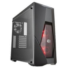 shumee COOLER MASTER MasterBox K500L PC ohišje z RDEČIM LED ventilatorjem