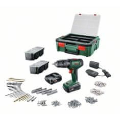 shumee Vrtalnik Bosch UniversalDrill 18 (2 bateriji 1,5 Ah + SystemBox + 241 dodatkov)