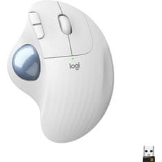 shumee Ergonomska miška - brezžična - LOGITECH -ERGO M575 - sledilna krogla - bela