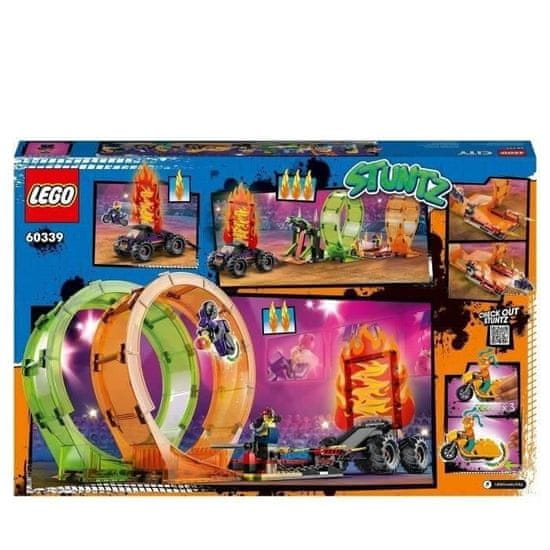 shumee LEGO City Stuntz Arena z dvojno zanko, Monster Truck z rampo in kaskaderskimi minifigurami, za starost 7 let in več