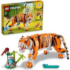 shumee LEGO Creator 3 v 1 Her Majesty's Tiger, živalske igrače za deklice in dečke, stare 9 let in več, panda, minifigure rib