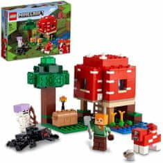 shumee LEGO 21179 Minecraft Mushroom House, komplet gradbenih igrač za otroke, stare 8 let in več, ideja za darilo, z minifigurami