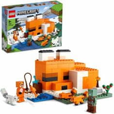 shumee LEGO 21178 Minecraft The Fox's Refuge, gradnja hiše za igrače, otroci od 8 let, komplet z minifigurami zombijev, živali