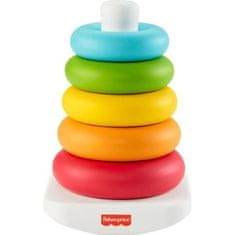 shumee Fisher-Price Rainbow Pyramid Classic zložljivi obroči iz rastlinskih materialov - igrača za zgodnje učenje - od 6 mesecev