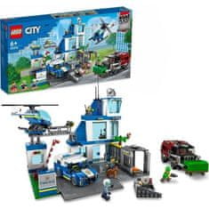 shumee LEGO 60316 Policijska postaja City, avto, smetarsko vozilo in helikopter, otroci +6 let, pustolovski komplet