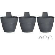 shumee ELHO - Cvetlični lonec - Vibia Campana Foret Vertical Set/3 - Antracit - Zunanji balkon - D 17,1 x Š 20,7 x V 29,7 cm