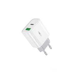 Wekome WEKOME WP-U53 Maxspeed - Ładowarka sieciowa USB-C PD 20W & USB-A QC3.0 18W Fast Charger (Biały)