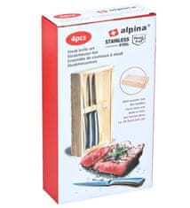 Alpina Steak nož v leseni škatli komplet 4 ED-247384