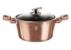 Berlingerhaus Kozarec z marmornato površino in pokrovom 24 cm Rosegold Metallic Line BH-1515