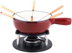 CS Kochsysteme CS SOLINGEN Fondue set iz litega železa ALPEN rdeč CS-078263