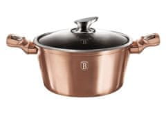 Berlingerhaus Posoda z marmornato površino in pokrovom 28 cm Rosegold Metallic Line BH-1516