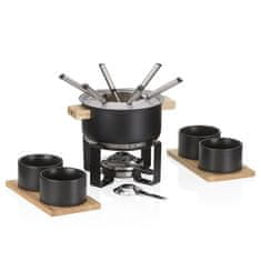 Kela Fondue set Gunten iz nerjavečega jekla črne barve 19,0cm 20,0cm 1,6l KL-10068