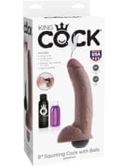 King Cock DILDO King Cock Squirting With Balls Brown 9''